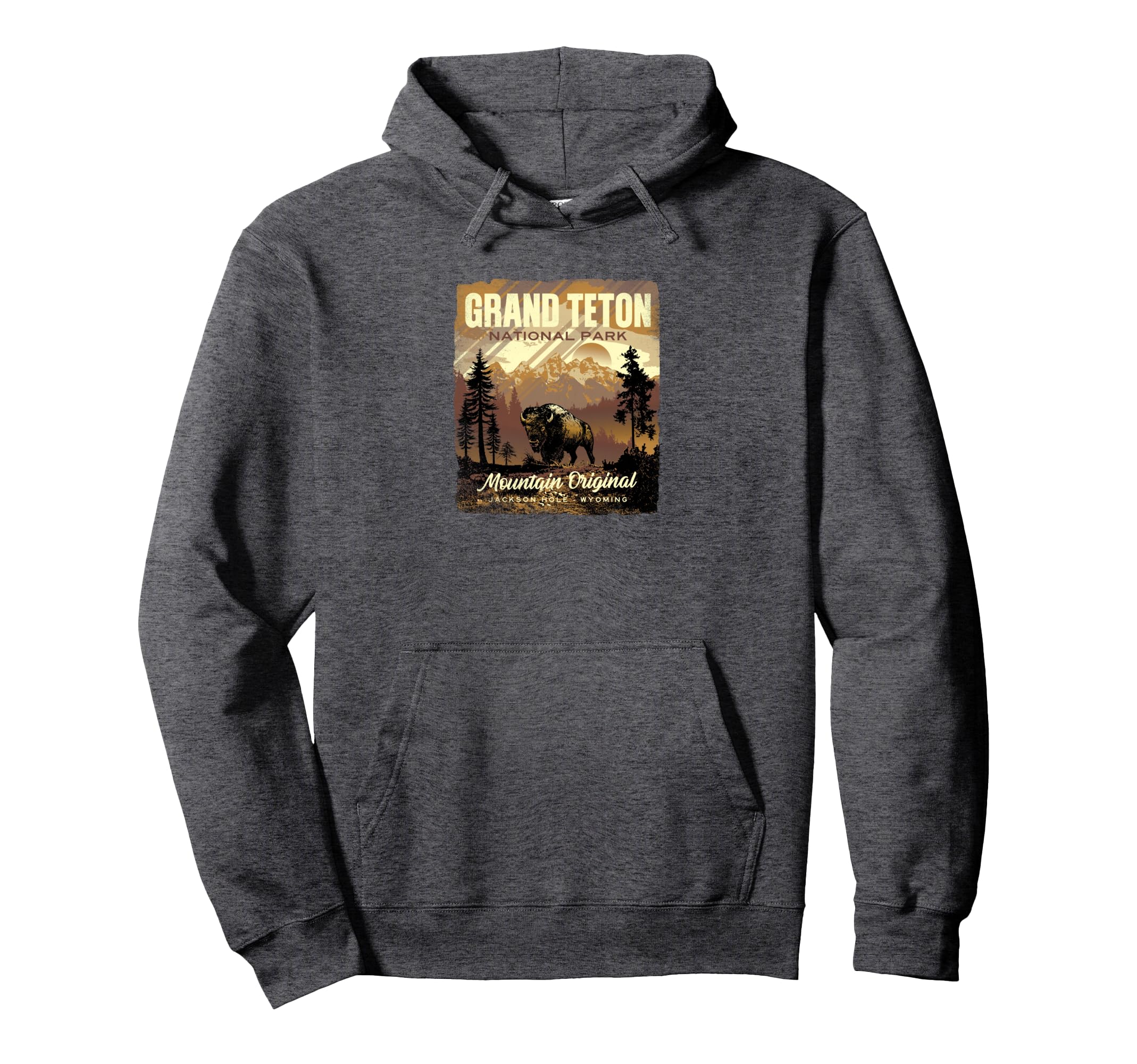 Grand Teton National Park Bison Hoodie - Graphic Print Men Women - T-Shirt, Sweatshirt, Hoodie