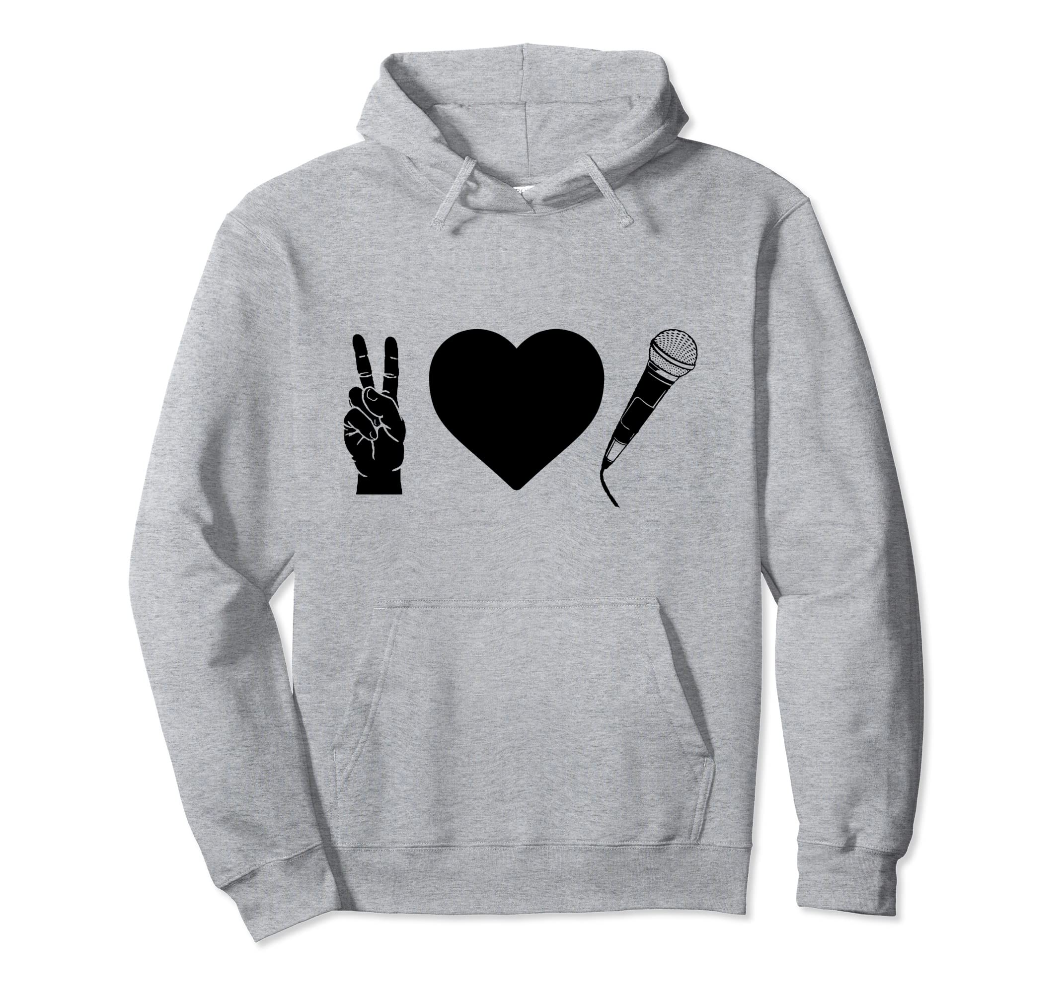Peace Love Hip Hop Old School Rap Hoodie - Minimalist Print Men Women - T-Shirt, Sweatshirt, Hoodie