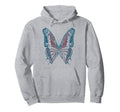 American Butterfly Distressed Hoodie - Custom Art Print Unisex - T-Shirt, Sweatshirt, Hoodie