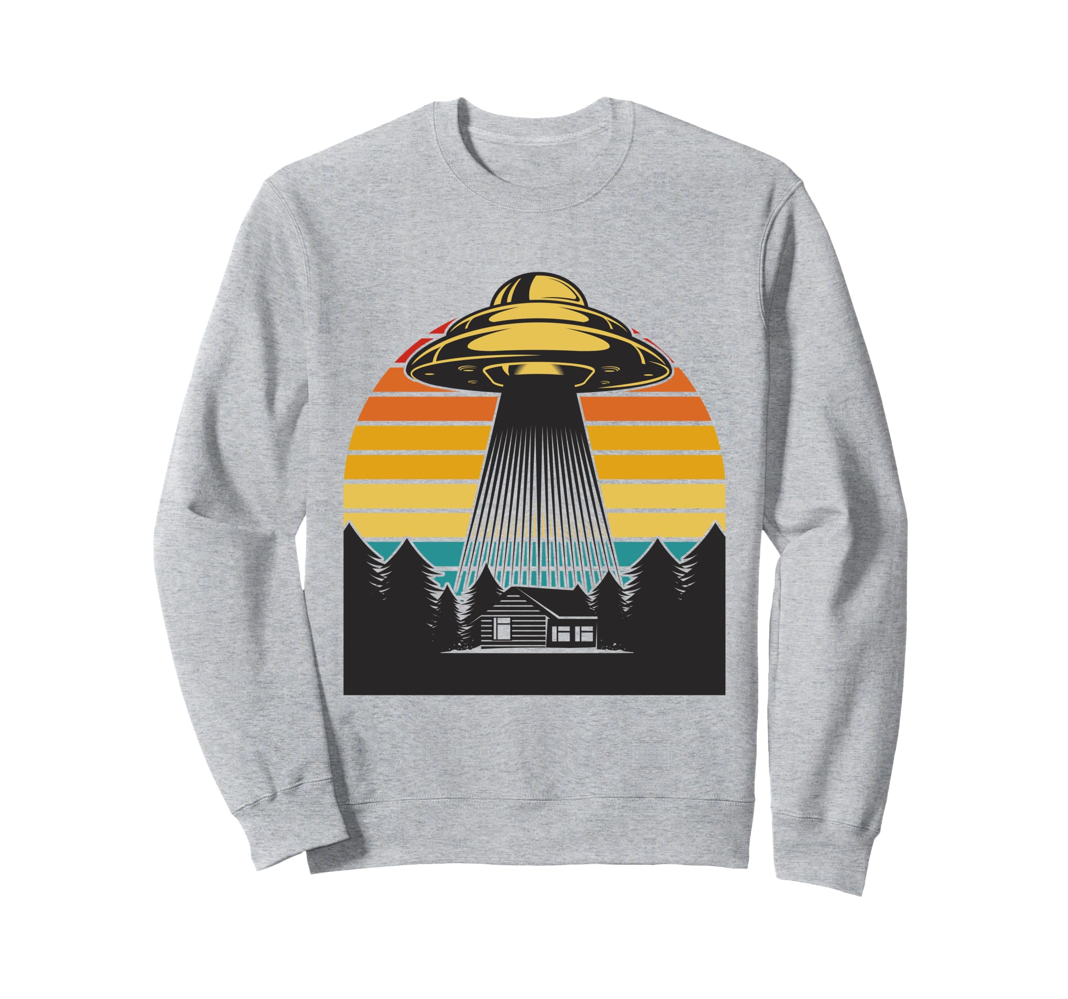 Funny Ufo Aliens Sunset Sweatshirt - Minimalist Print Unisex - T-Shirt, Sweatshirt, Hoodie