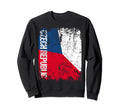 Czech Republic Flag Distressed Sweatshirt - Novelty Apparel for Adults - T-Shirt, Sweatshirt, Hoodie