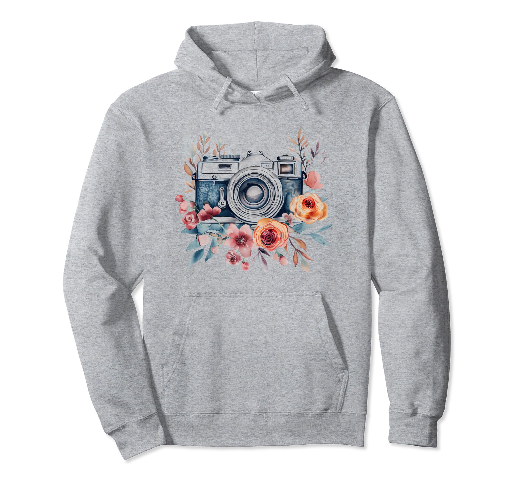 Photographer Camera Flowers Photography Hoodie - Trendy Graphic for Adults - T-Shirt, Sweatshirt, Hoodie