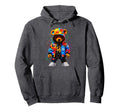 Hip Hop Bear Colorful Teddy Bear Hoodie - Unique Graphic Unisex - T-Shirt, Sweatshirt, Hoodie