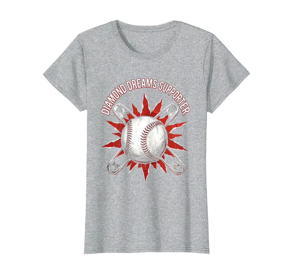 Diamond Dreams Supporter Mom Baseball T-Shirt - Trendy Graphic Unisex - T-Shirt, Sweatshirt, Hoodie
