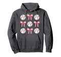 Baseballs Bows Ball Mom School Hoodie - Fun Novelty Design for Adults - T-Shirt, Sweatshirt, Hoodie