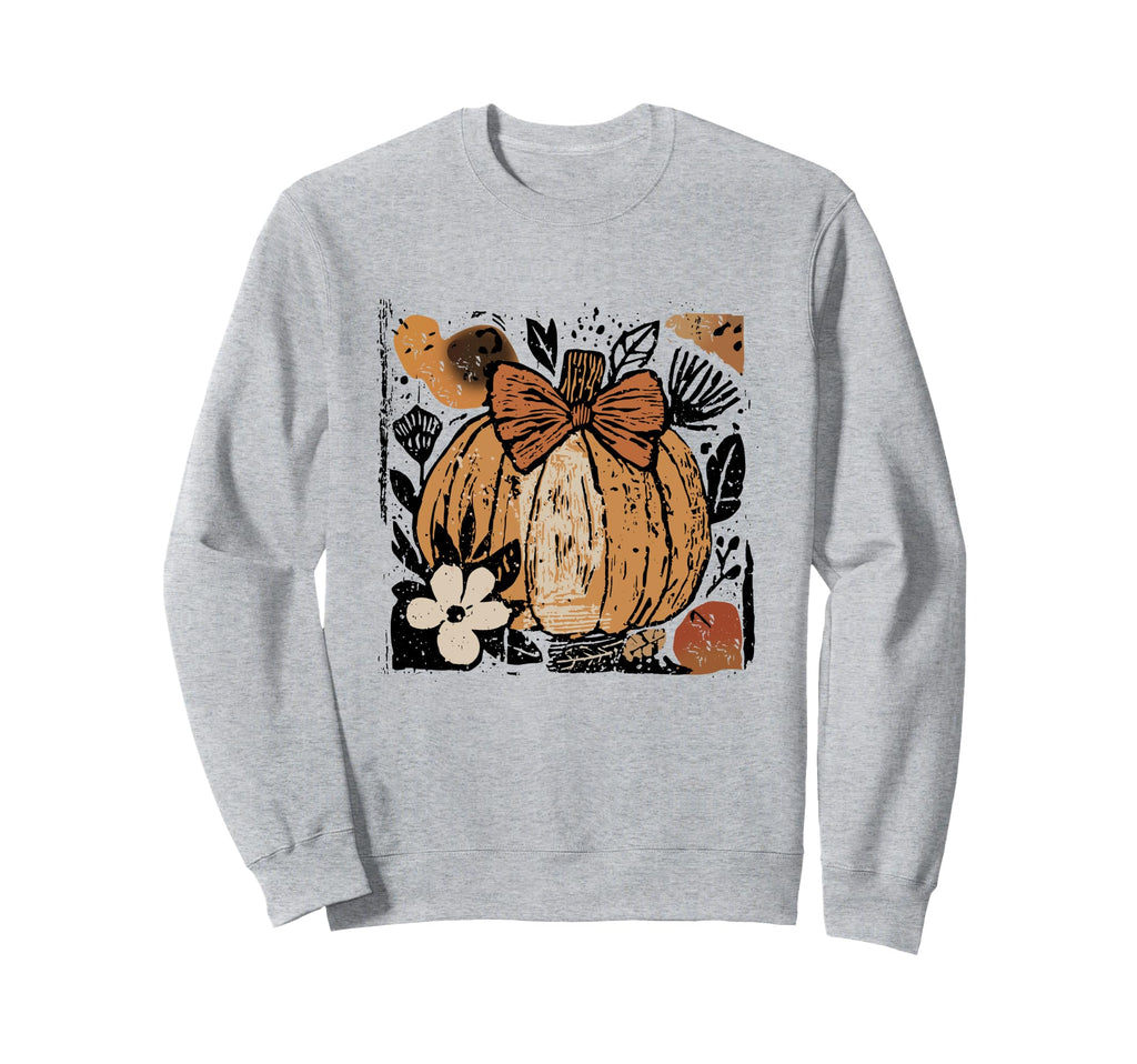 Boho Pumpkin Floral Halloween Fall Sweatshirt - Custom Art Print Unisex - T-Shirt, Sweatshirt, Hoodie