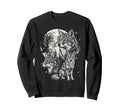 Wolf 90S Aesthetic Y2K Wolf Moon Wildlife Sweatshirt - Graphic Print Unisex - T-Shirt, Sweatshirt, Hoodie