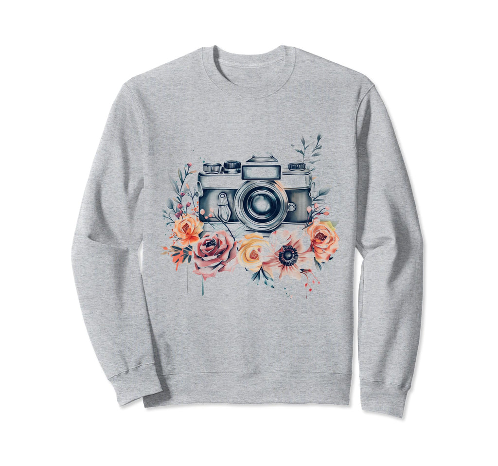 Photographer Camera Flowers Sweatshirt - Streetwear Style Men Women - T-Shirt, Sweatshirt, Hoodie