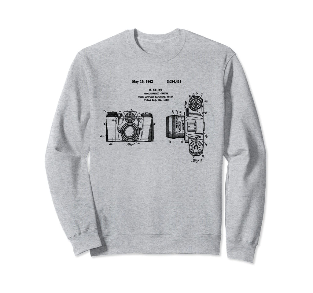 Camera Blueprint Patent Sweatshirt - Minimalist Print for Adults - T-Shirt, Sweatshirt, Hoodie