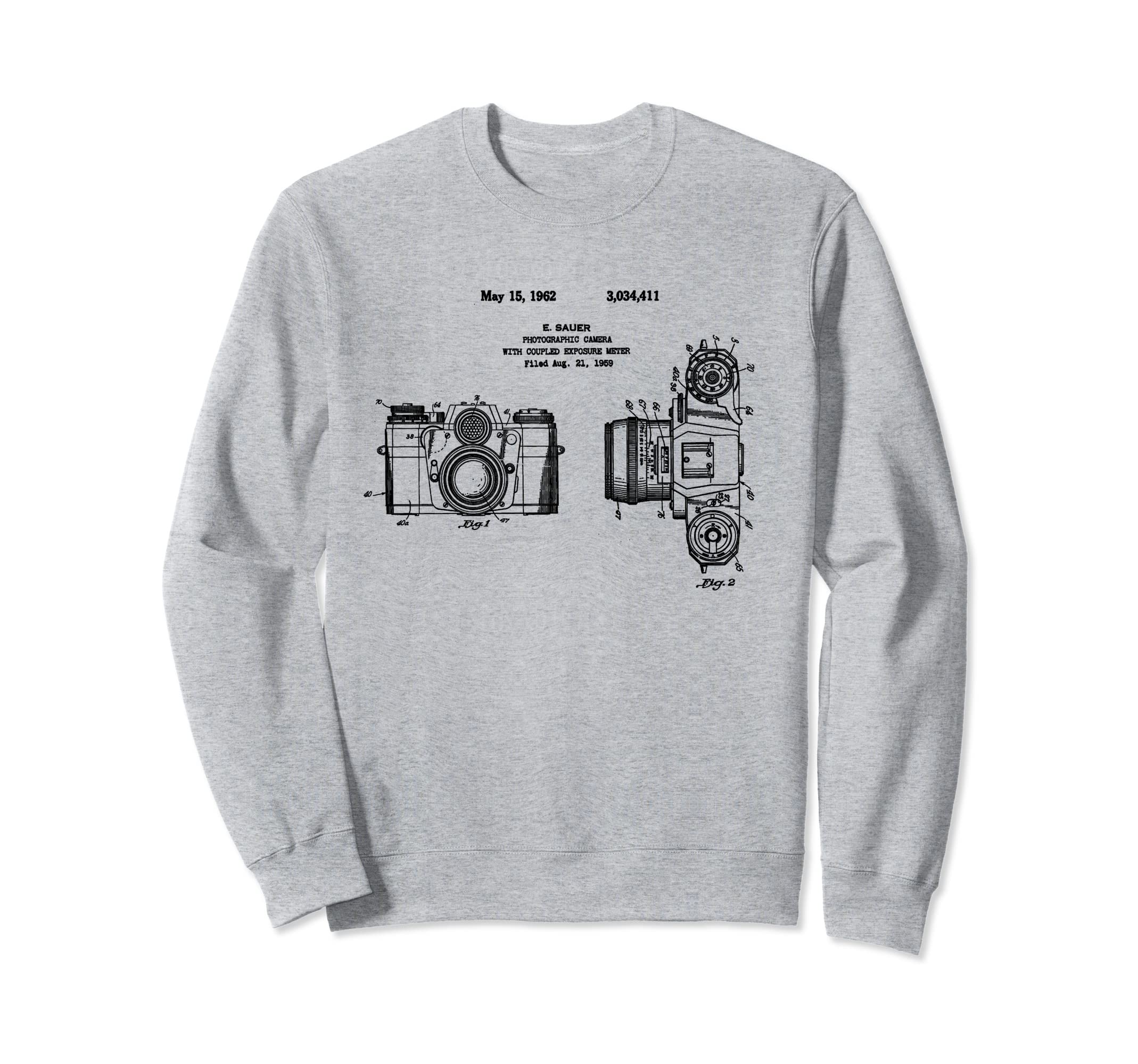 Camera Blueprint Patent Sweatshirt - Minimalist Print for Adults - T-Shirt, Sweatshirt, Hoodie