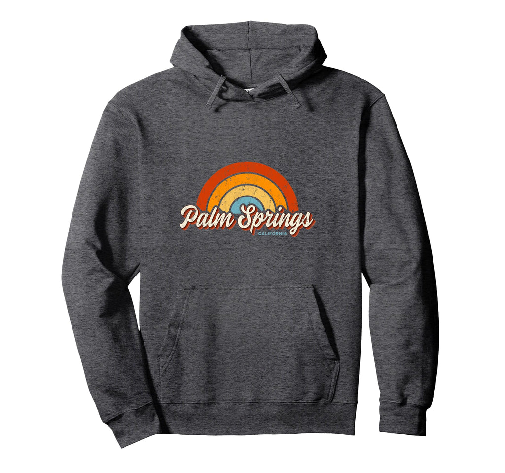 Palm Springs California Ca Rainbow 70S Hoodie - Graphic Print for Adults - T-Shirt, Sweatshirt, Hoodie