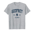 Godfrey Illinois Il Athletic Navy T-Shirt - Casual Everyday Wear Unisex - T-Shirt, Sweatshirt, Hoodie