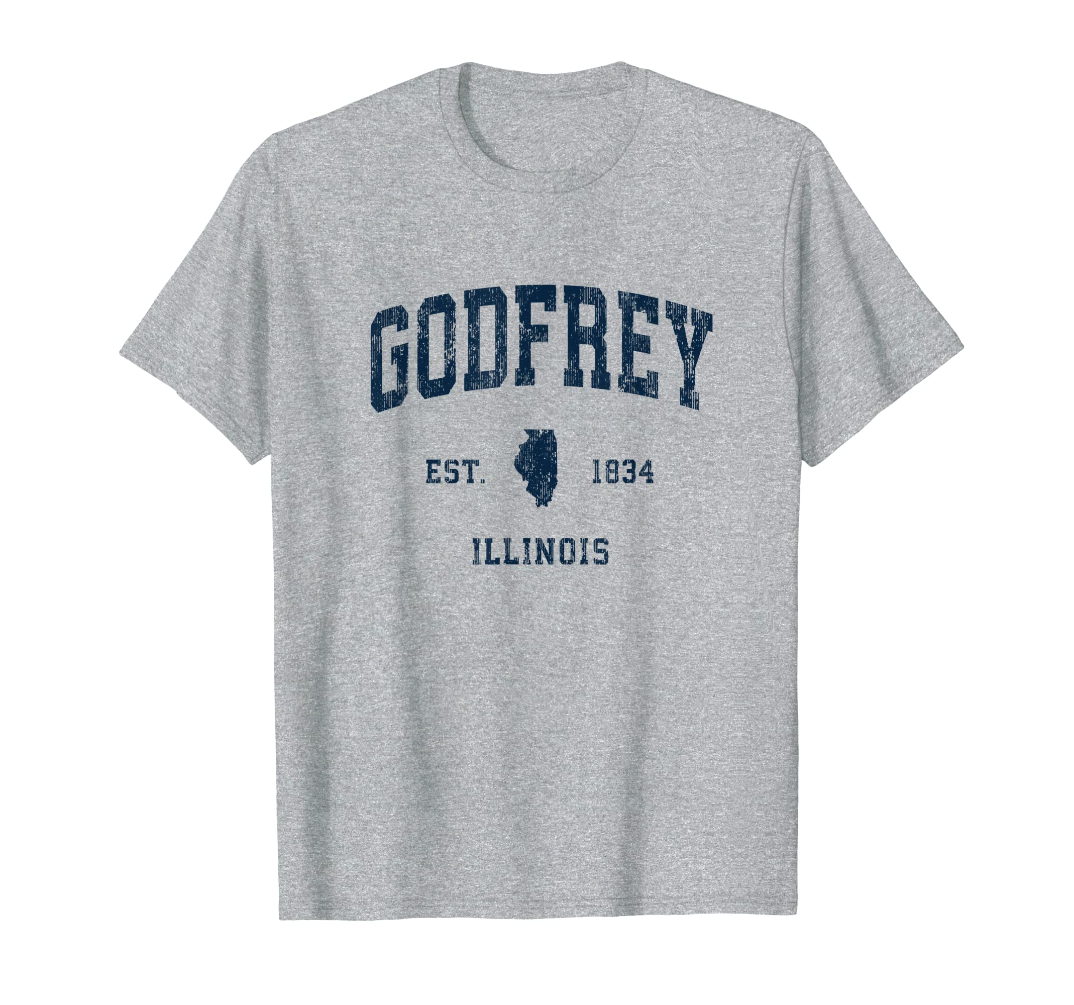 Godfrey Illinois Il Athletic Navy T-Shirt - Casual Everyday Wear Unisex - T-Shirt, Sweatshirt, Hoodie