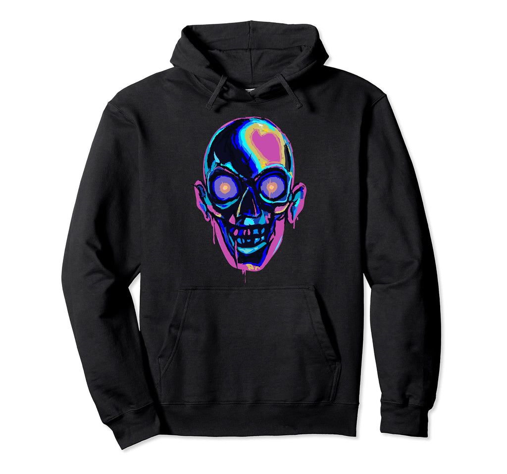 Skull Vaperwave Aesthetic Hoodie - Minimalist Print for Adults - T-Shirt, Sweatshirt, Hoodie