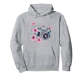 Photographer Camera Flowers Hoodie - Minimalist Print for Adults - T-Shirt, Sweatshirt, Hoodie