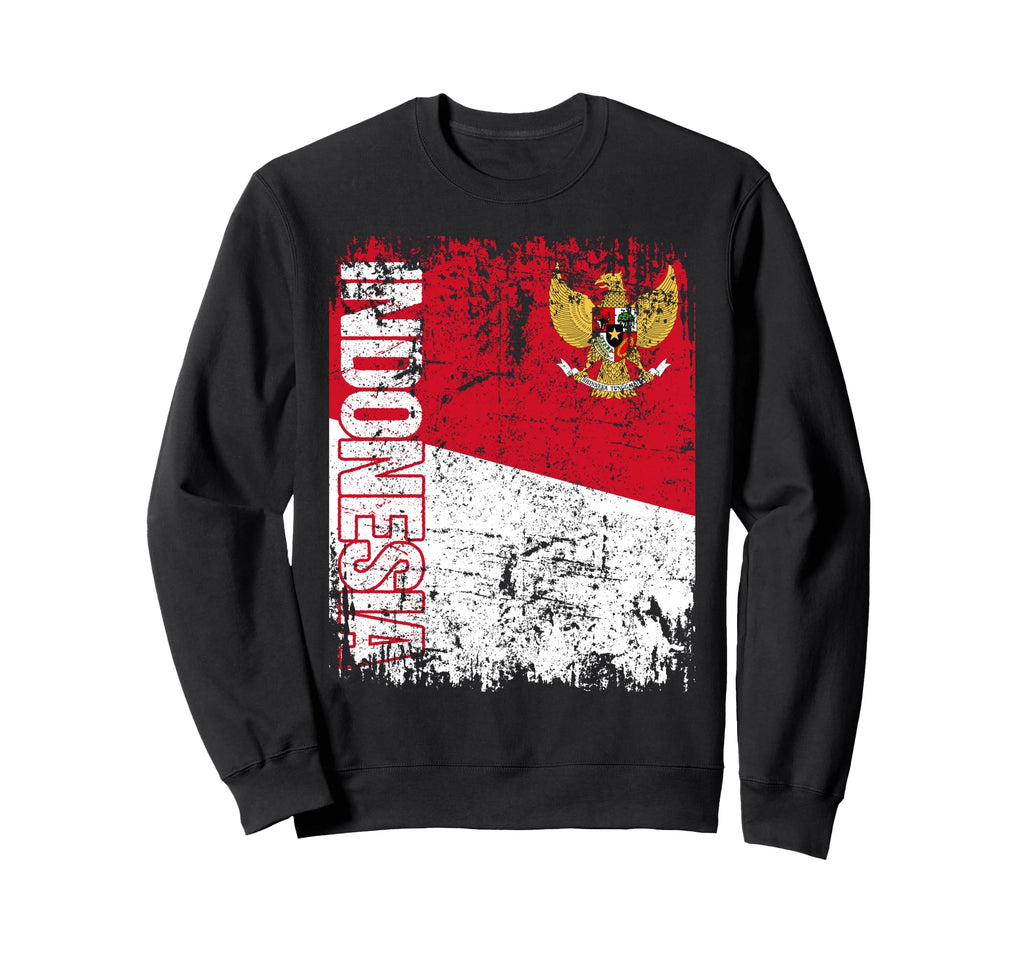Indonesia Flag Distressed Sweatshirt - Custom Art Print for Adults - T-Shirt, Sweatshirt, Hoodie