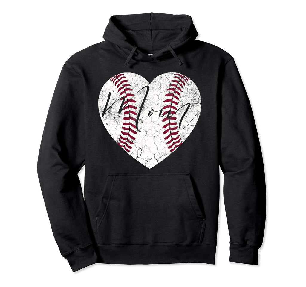 Baseball Softball T Ball Heart Mom Hoodie - Casual Everyday Wear Unisex - T-Shirt, Sweatshirt, Hoodie