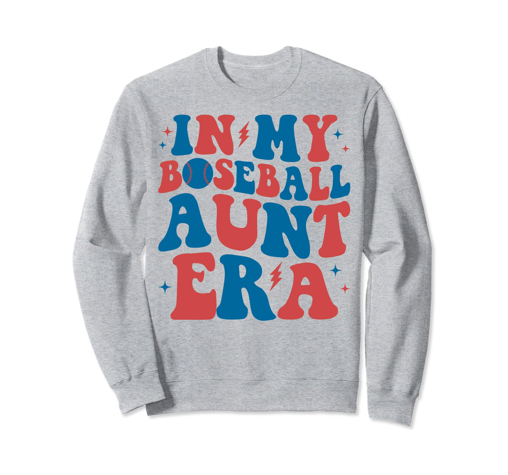 My Baseball Aunt Era Groovy Sweatshirt - Aesthetic Graphic for Adults - T-Shirt, Sweatshirt, Hoodie