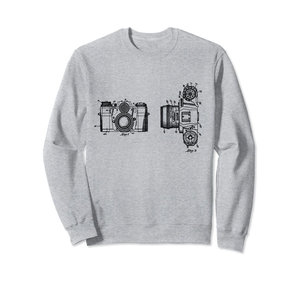 Camera Blueprint Patent Sweatshirt - Fun Novelty Design for Adults - T-Shirt, Sweatshirt, Hoodie