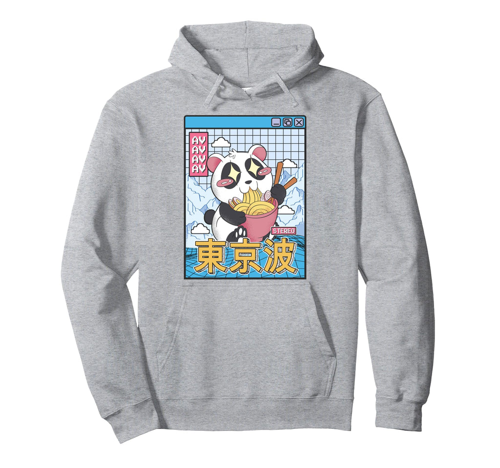 Panda Bear Ramen Japanese Kawaii Hoodie - Aesthetic Graphic Men Women - T-Shirt, Sweatshirt, Hoodie