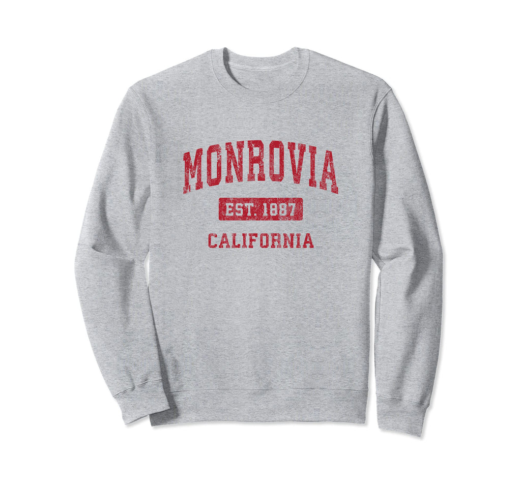 Monrovia California Ca Sports Red Sweatshirt - Aesthetic Graphic for Adults - T-Shirt, Sweatshirt, Hoodie