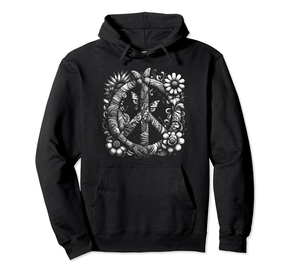 60S 70S Peace Love And Groovy Flower Hoodie - Custom Art Print Men Women - T-Shirt, Sweatshirt, Hoodie
