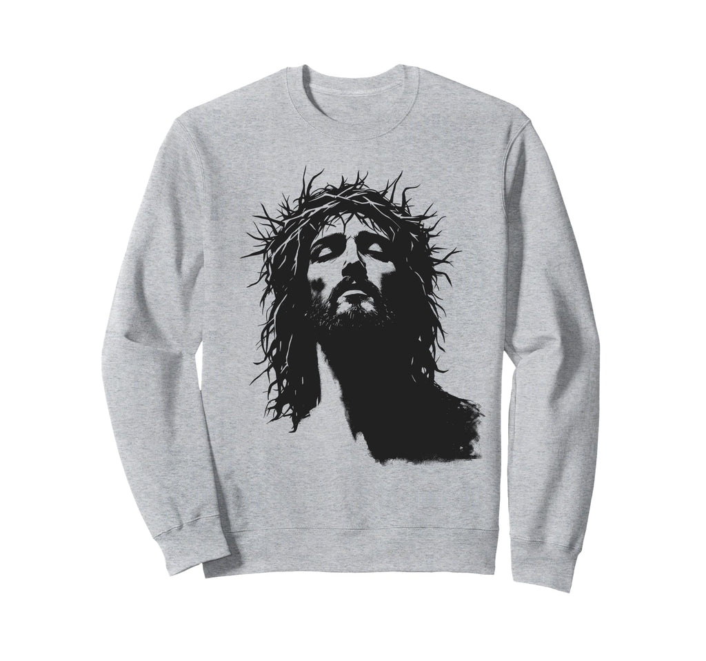 Jesus Grunge Portrait Christian Sweatshirt - Minimalist Print Men Women - T-Shirt, Sweatshirt, Hoodie