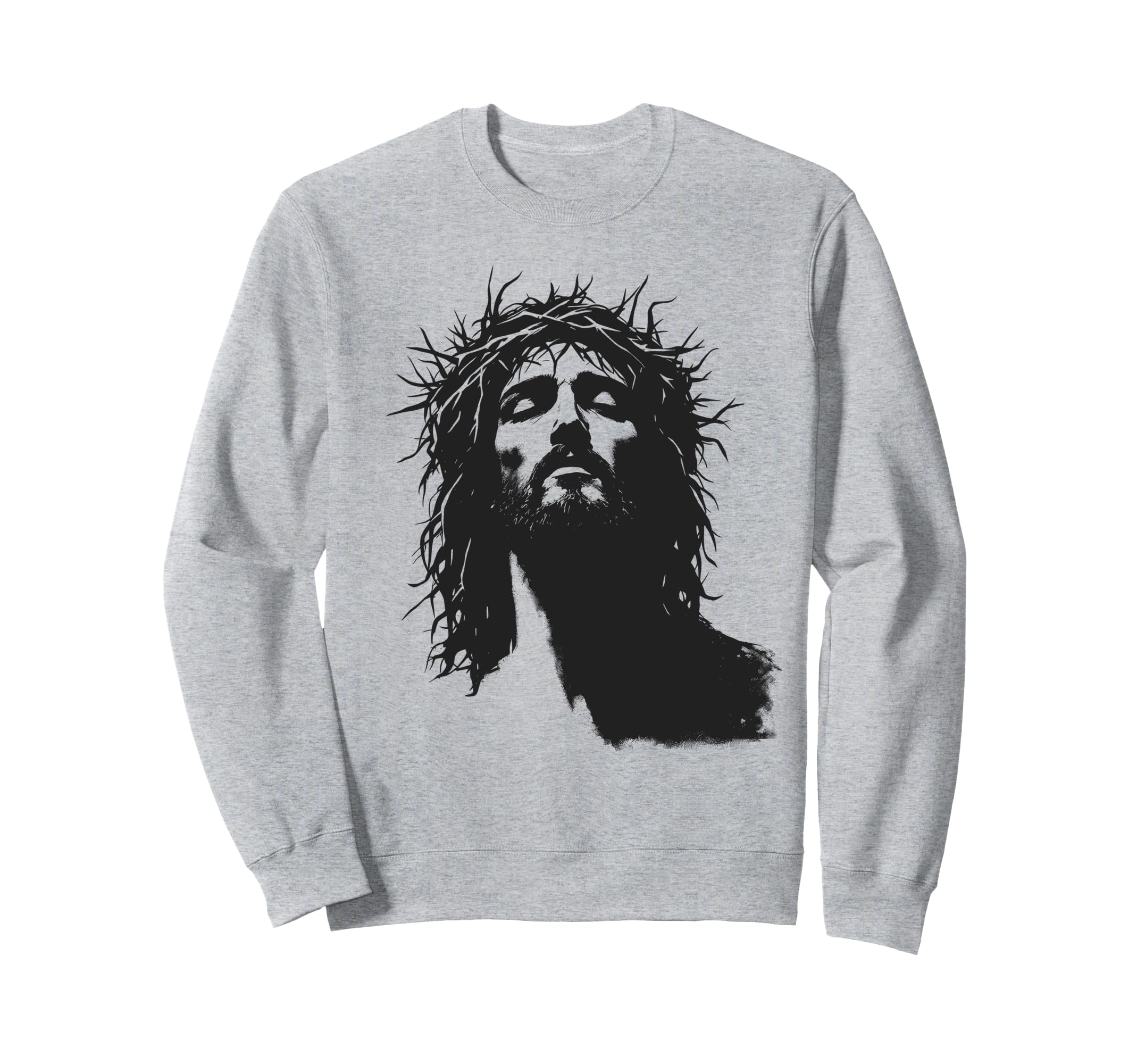 Jesus Grunge Portrait Christian Sweatshirt - Minimalist Print Men Women - T-Shirt, Sweatshirt, Hoodie