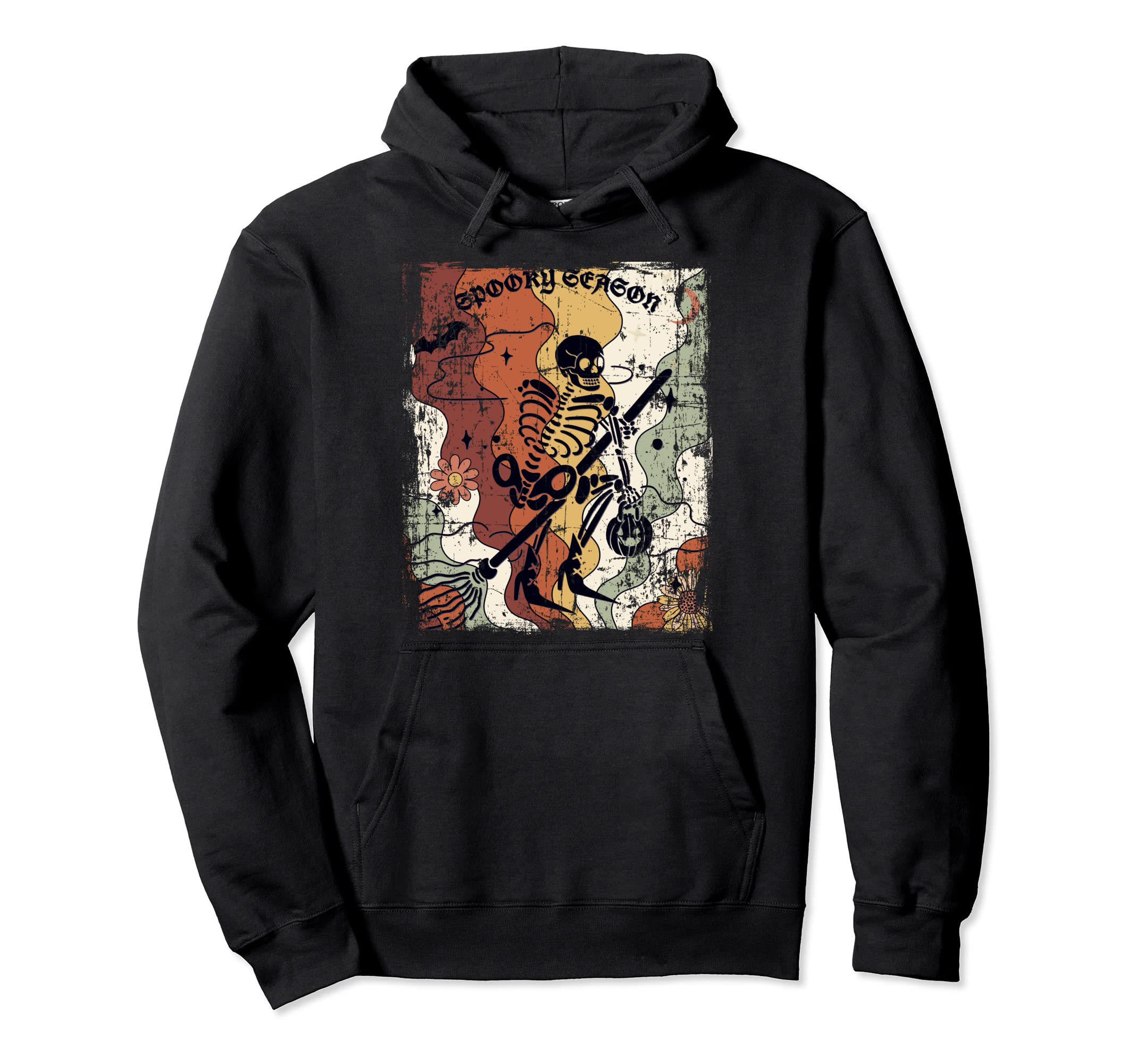 Boho Spooky Season Skeleton Halloween Hoodie - Graphic Print Men Women - T-Shirt, Sweatshirt, Hoodie