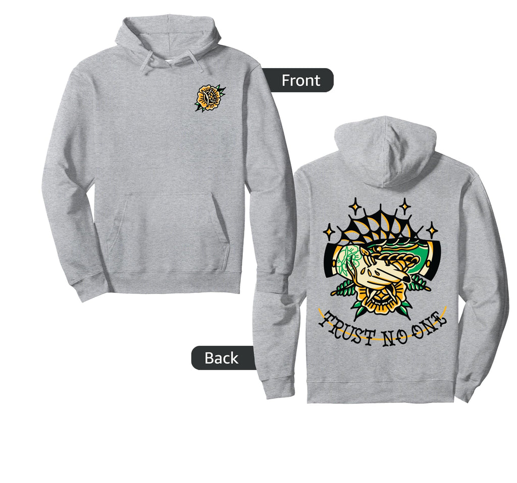 Trust No One Snake Traditional Tattoo Hoodie - Novelty Apparel Men Women - T-Shirt, Sweatshirt, Hoodie