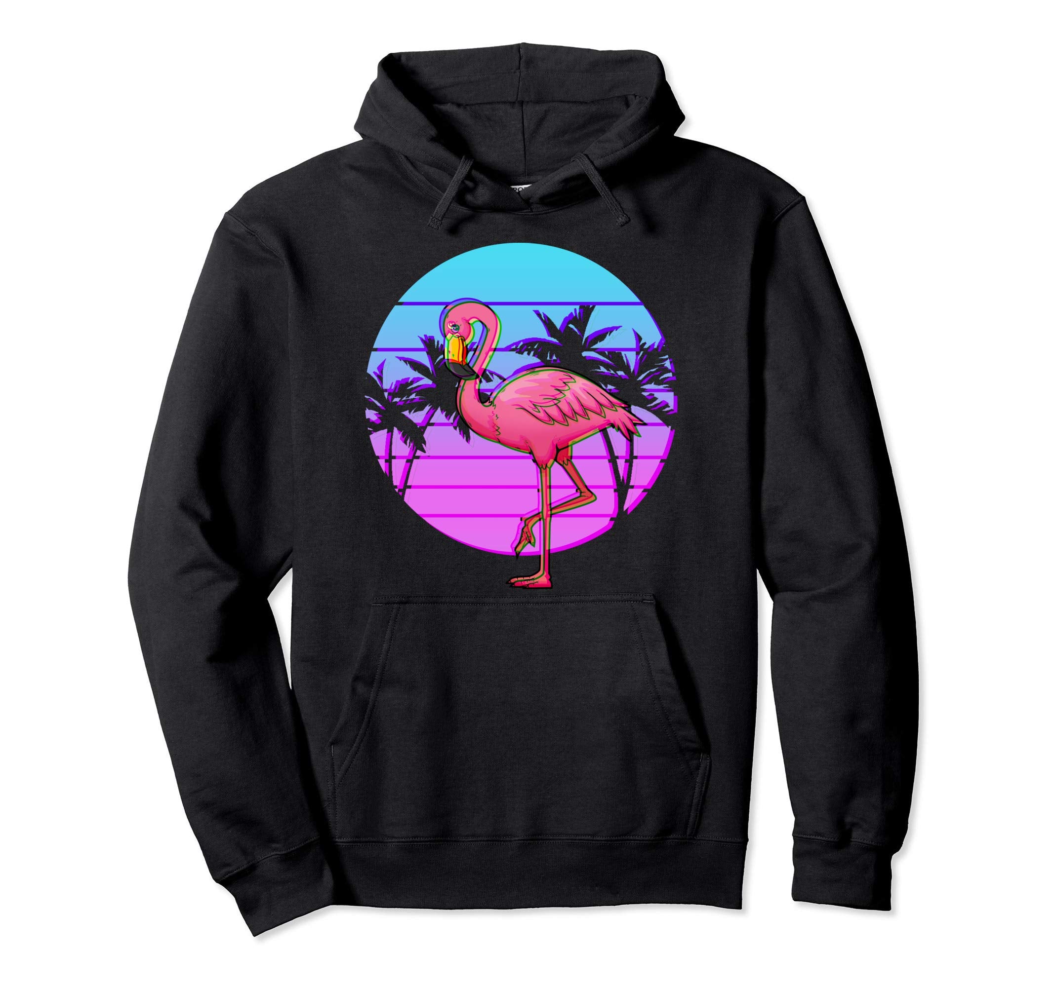 80S Flamingo Japanese Otaku Aesthetic Hoodie - Trendy Graphic for Adults - T-Shirt, Sweatshirt, Hoodie