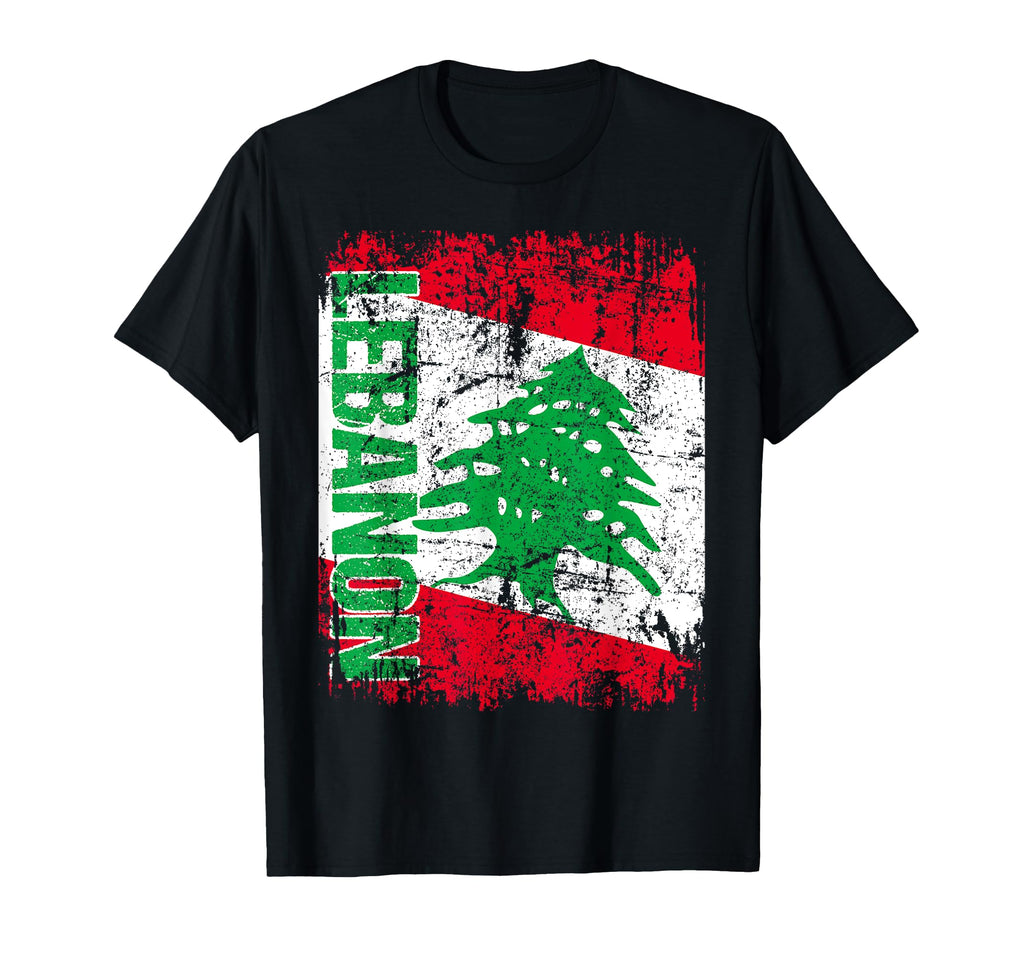 Lebanon Flag Distressed Lebanon T-Shirt - Custom Art Print Men Women - T-Shirt, Sweatshirt, Hoodie