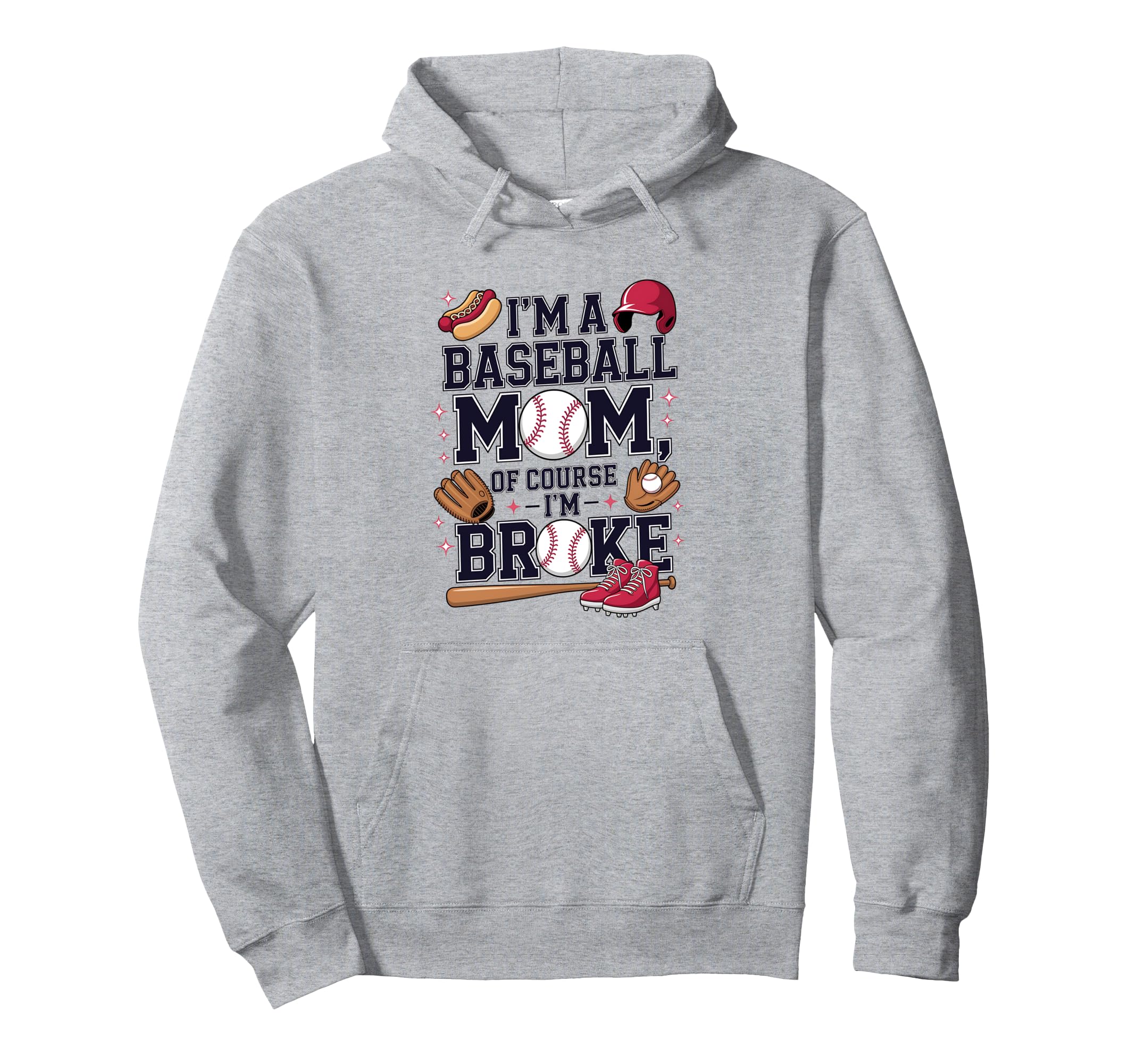 American Baseball Mom Mama Hoodie - Graphic Print Unisex - T-Shirt, Sweatshirt, Hoodie