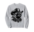 Funny Pug Cowboy Western Dog Sweatshirt - Casual Everyday Wear for Adults - T-Shirt, Sweatshirt, Hoodie