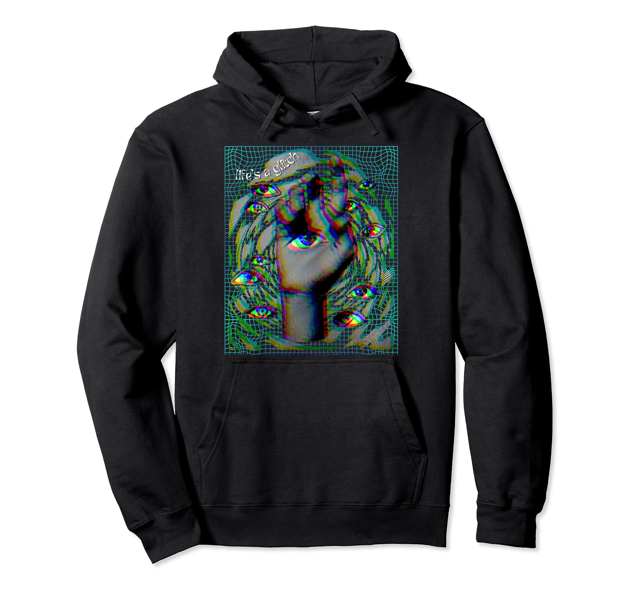 Lifes Glitch Weirdcore Surreal Eyeball Hoodie - Trendy Graphic Men Women - T-Shirt, Sweatshirt, Hoodie