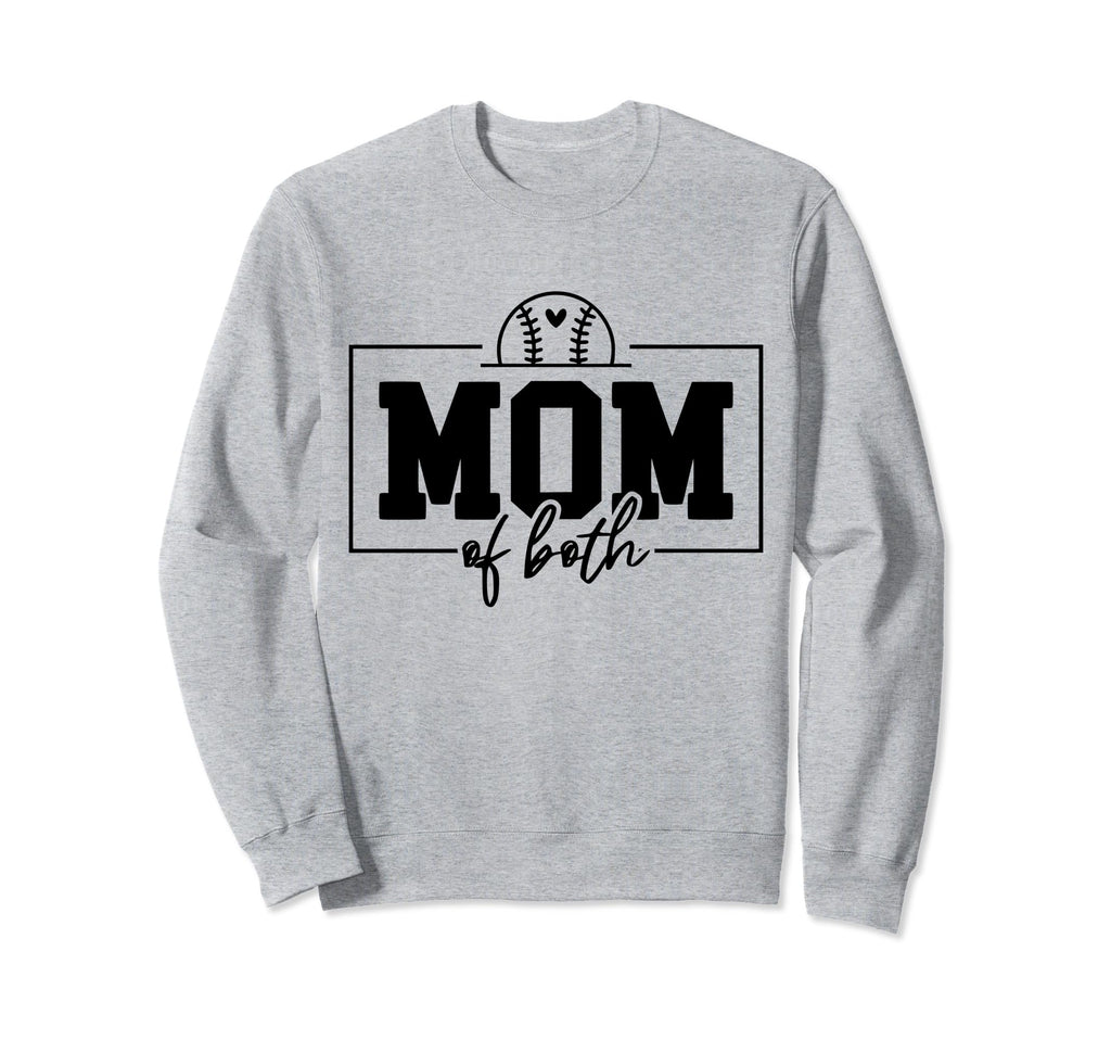 Mom Both Softball Baseball Mama Sweatshirt - Novelty Apparel for Adults - T-Shirt, Sweatshirt, Hoodie