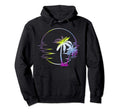 Pastel Goth Palm Trees Sunset Beach Hoodie - Fun Novelty Design Men Women - T-Shirt, Sweatshirt, Hoodie