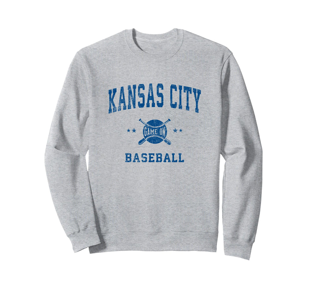 Kansas City Kc Baseball Throwback Sweatshirt - Custom Art Print for Adults - T-Shirt, Sweatshirt, Hoodie