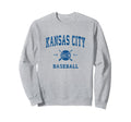 Kansas City Kc Baseball Throwback Sweatshirt - Custom Art Print for Adults - T-Shirt, Sweatshirt, Hoodie