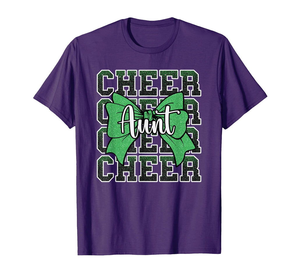 Cheer Aunt Auntie Bow Sport T-Shirt - Novelty Apparel Men Women - T-Shirt, Sweatshirt, Hoodie