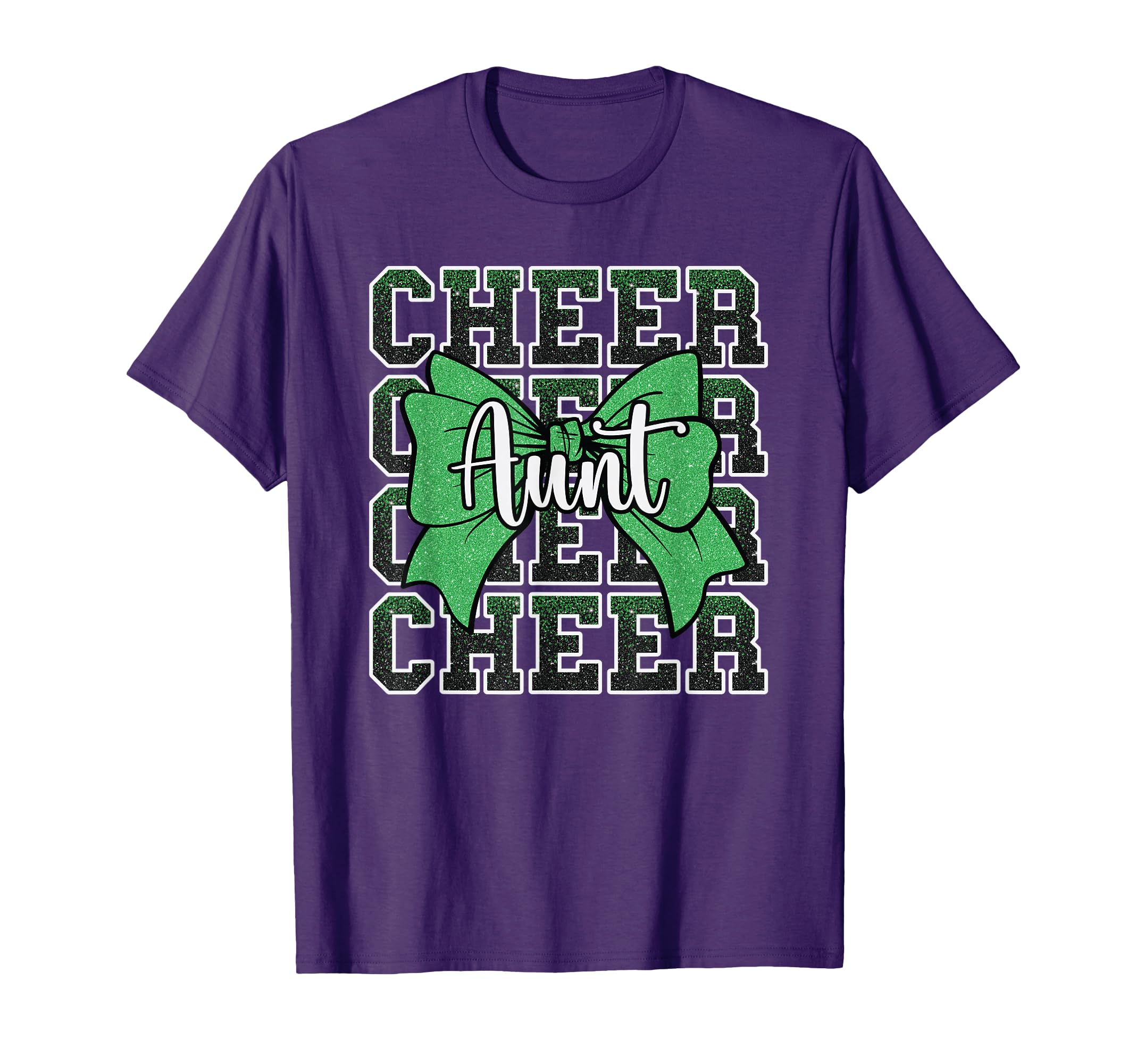 Cheer Aunt Auntie Bow Sport T-Shirt - Novelty Apparel Men Women - T-Shirt, Sweatshirt, Hoodie