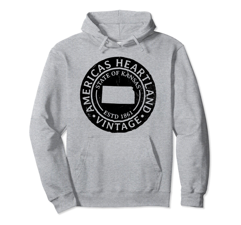 Kansas Americas Heartland Estd 1861 Hoodie - Graphic Print Men Women - T-Shirt, Sweatshirt, Hoodie