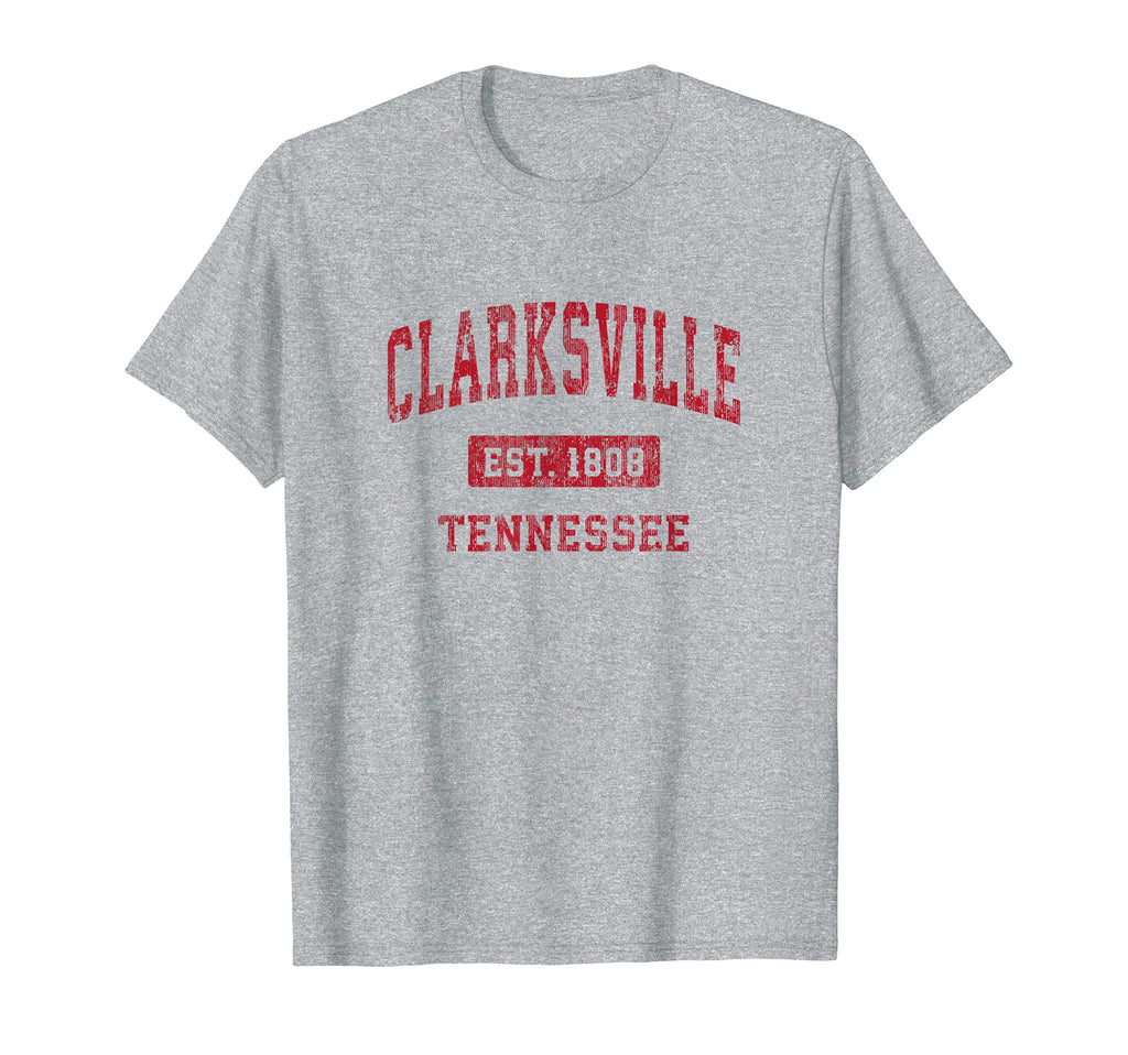 Clarksville Tennessee Tn Sports Red T-Shirt - Aesthetic Graphic Men Women - T-Shirt, Sweatshirt, Hoodie