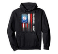 Patriotic American Flag Baseball Aunt Hoodie - Novelty Apparel Men Women - T-Shirt, Sweatshirt, Hoodie