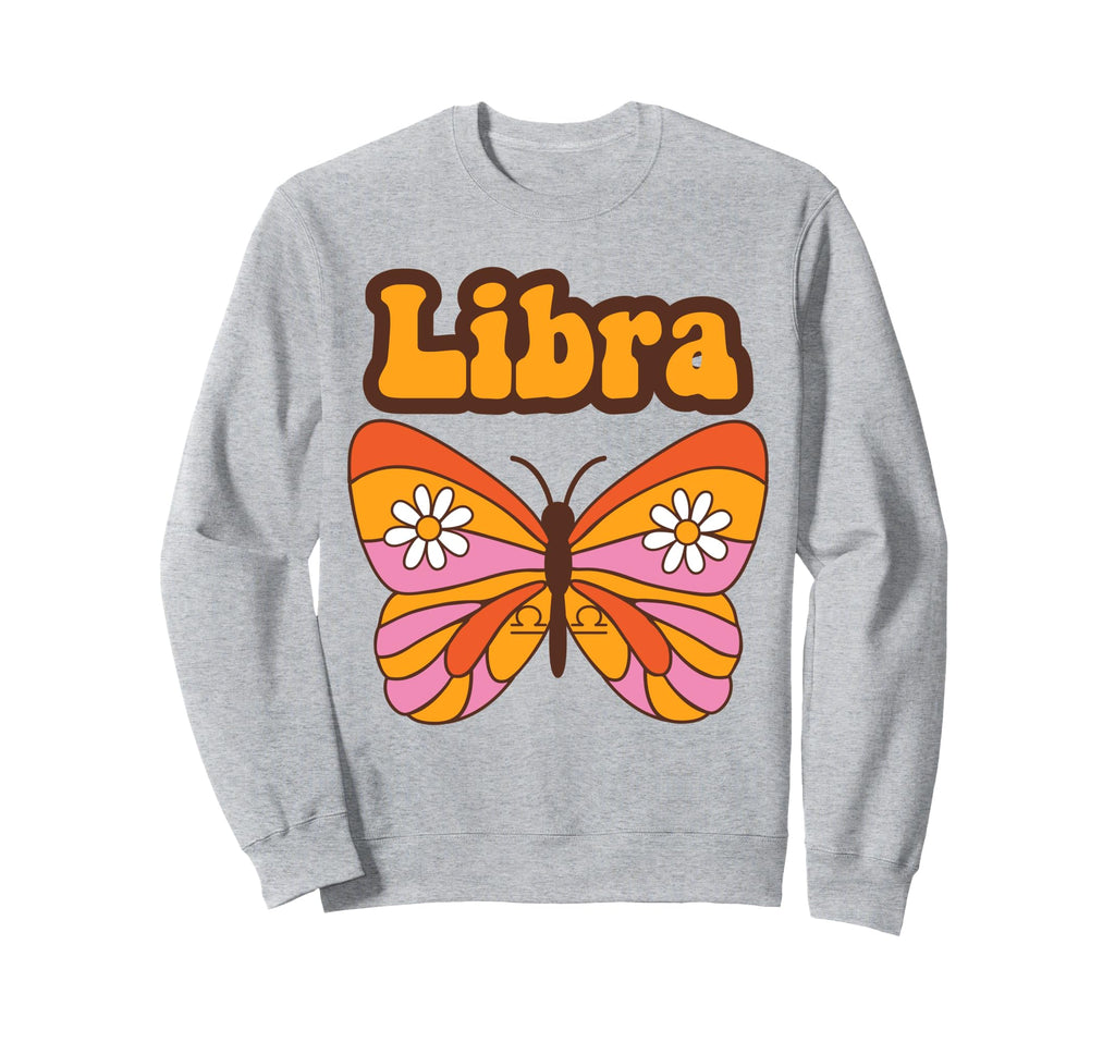 Libra Zodiac Butterfly Boho Sweatshirt - Custom Art Print Men Women - T-Shirt, Sweatshirt, Hoodie