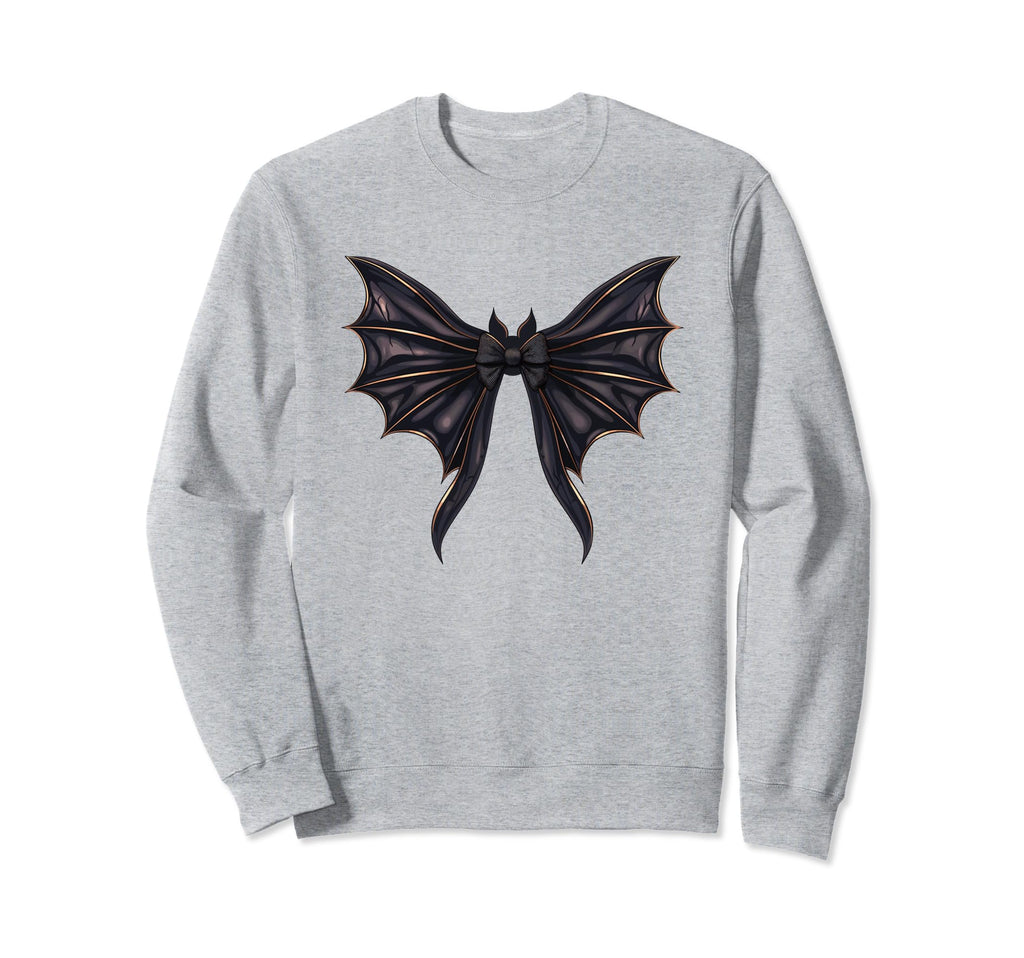 Bat Coquette Bow Halloween Bow Sweatshirt - Minimalist Print Men Women - T-Shirt, Sweatshirt, Hoodie