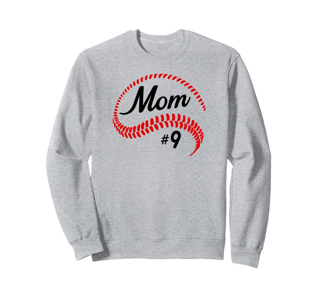 Baseball Softball 9 Baseball Mom Sweatshirt - Graphic Print for Adults - T-Shirt, Sweatshirt, Hoodie