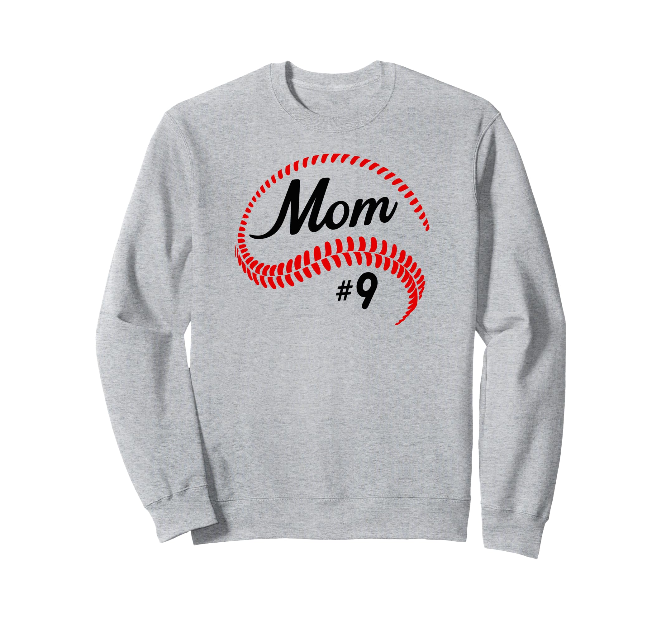 Baseball Softball 9 Baseball Mom Sweatshirt - Graphic Print for Adults - T-Shirt, Sweatshirt, Hoodie