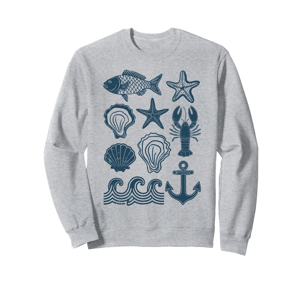 90S Fisherman Aesthetic Fish Beachy Sweatshirt - Unique Graphic for Adults - T-Shirt, Sweatshirt, Hoodie