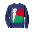 Madagascar Flag Distressed Sweatshirt - Novelty Apparel for Adults - T-Shirt, Sweatshirt, Hoodie